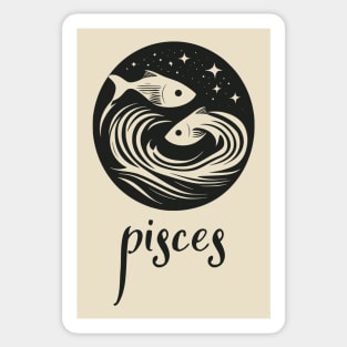 Pisces Zodiac Sign Mystical Fish Artwork Sticker